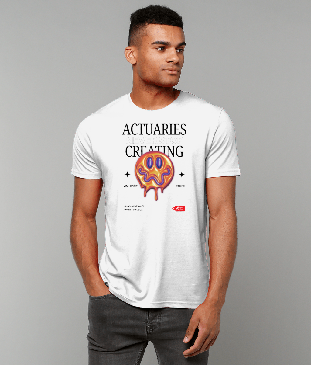 Actuaries Never Stop Creating Purple Orange Aesthetic Urban White T-Shirt