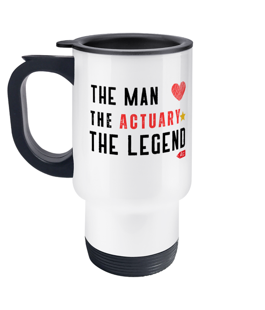 The Man The Actuary The Legend Heart Star Stainless Steel Travel Mug
