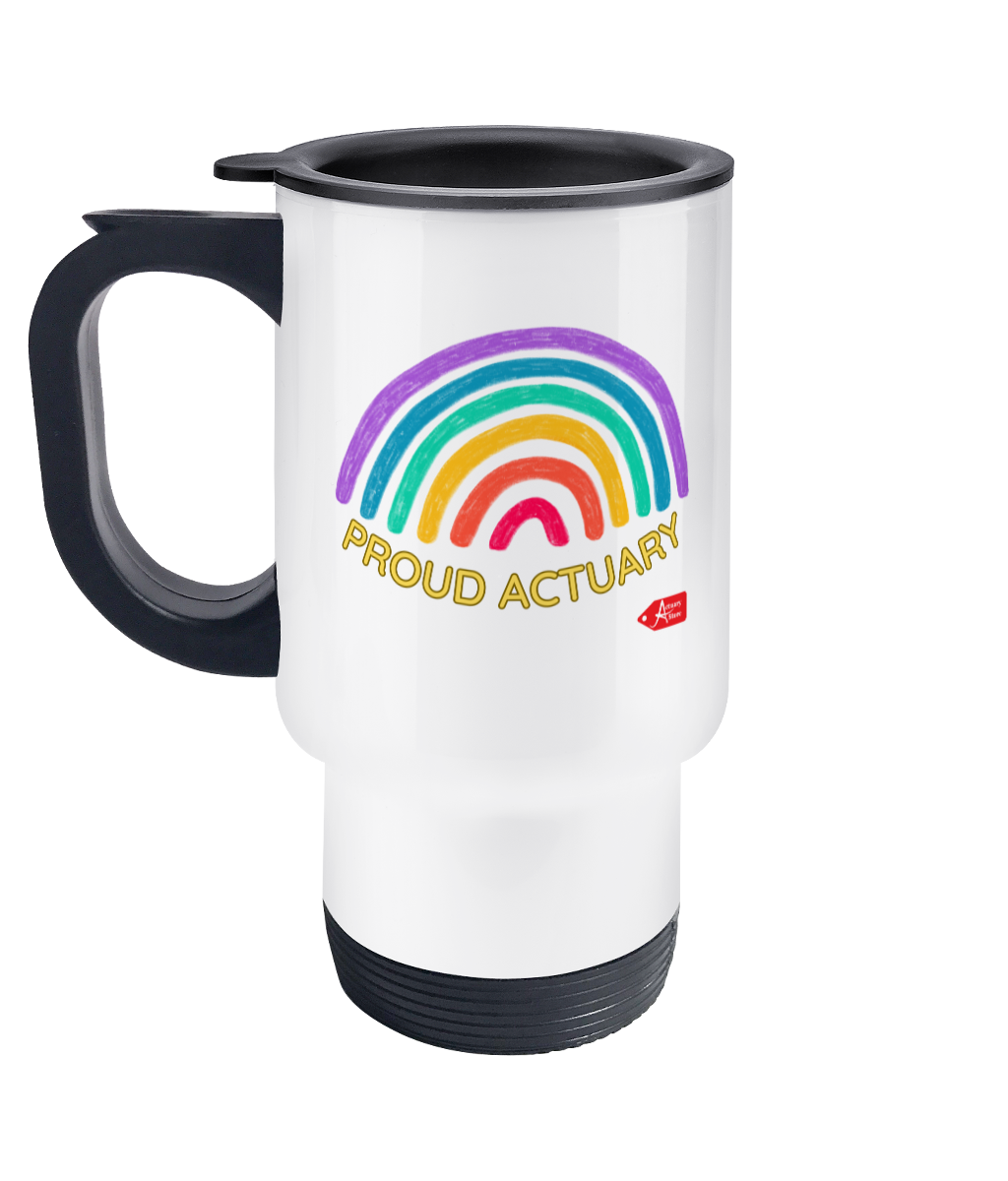 Proud Actuary Rainbow Stainless Steel Travel Mug