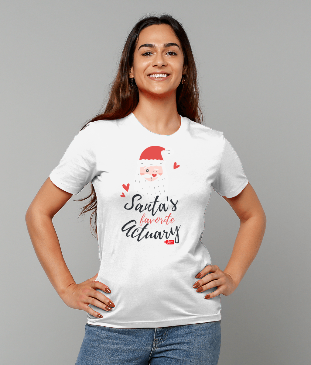 Santa's Favourite Actuary Christmas T-Shirt (Green and White Variations)