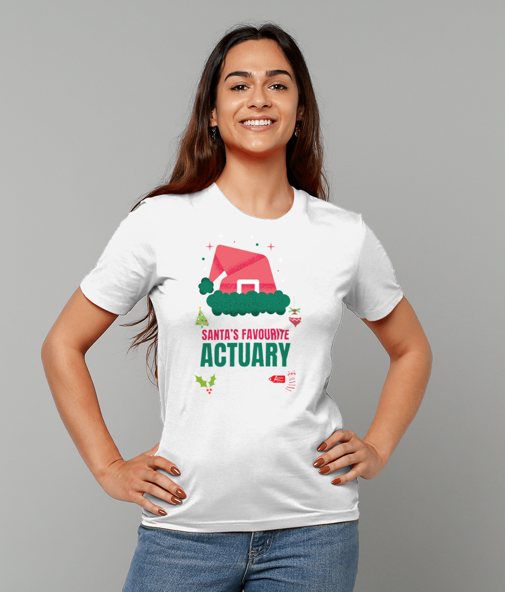 Santa's Favourite Actuary Christmas Santa Hat T-Shirt