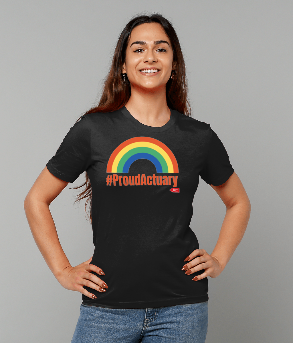 Rainbow Proud Actuary Any Colour T-Shirt(Black and White Variants)