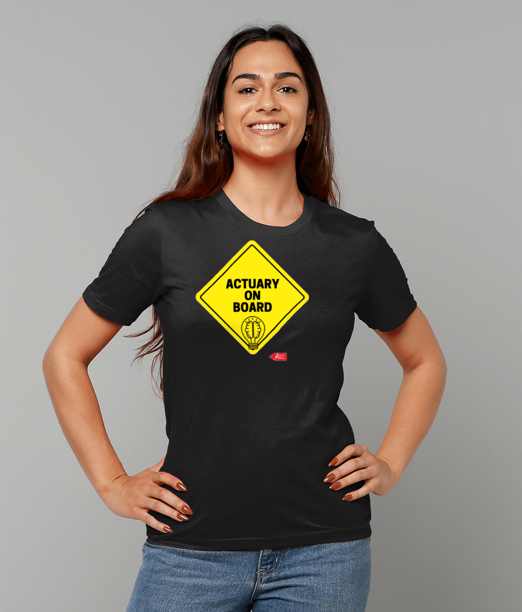 Actuary On Board T-Shirt (Black and White Variant)