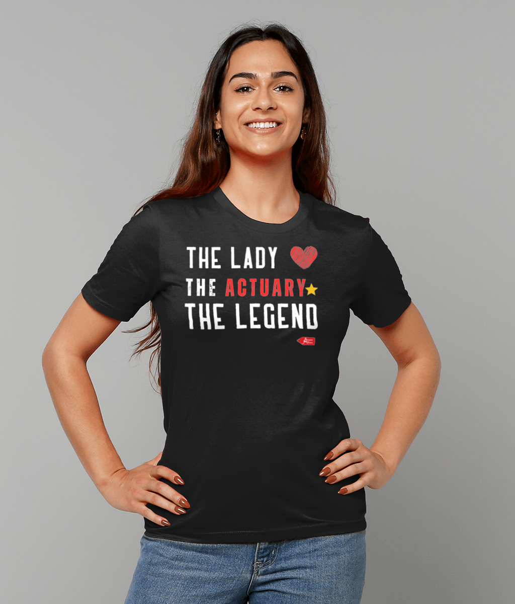 The Lady The Actuary The Legend Heart Star T-Shirt