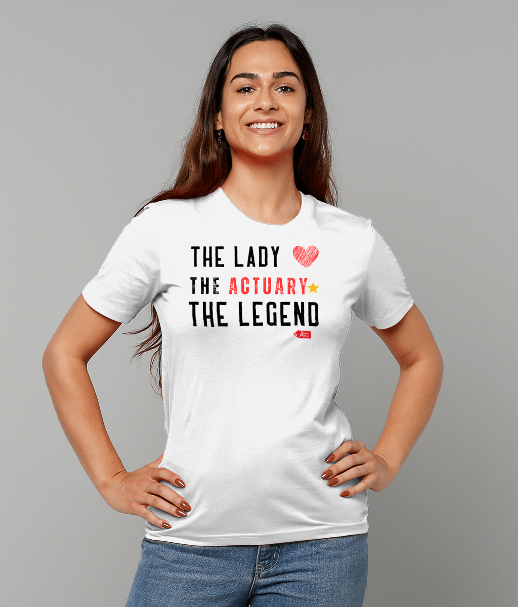 The Lady The Actuary The Legend Heart Star T-Shirt