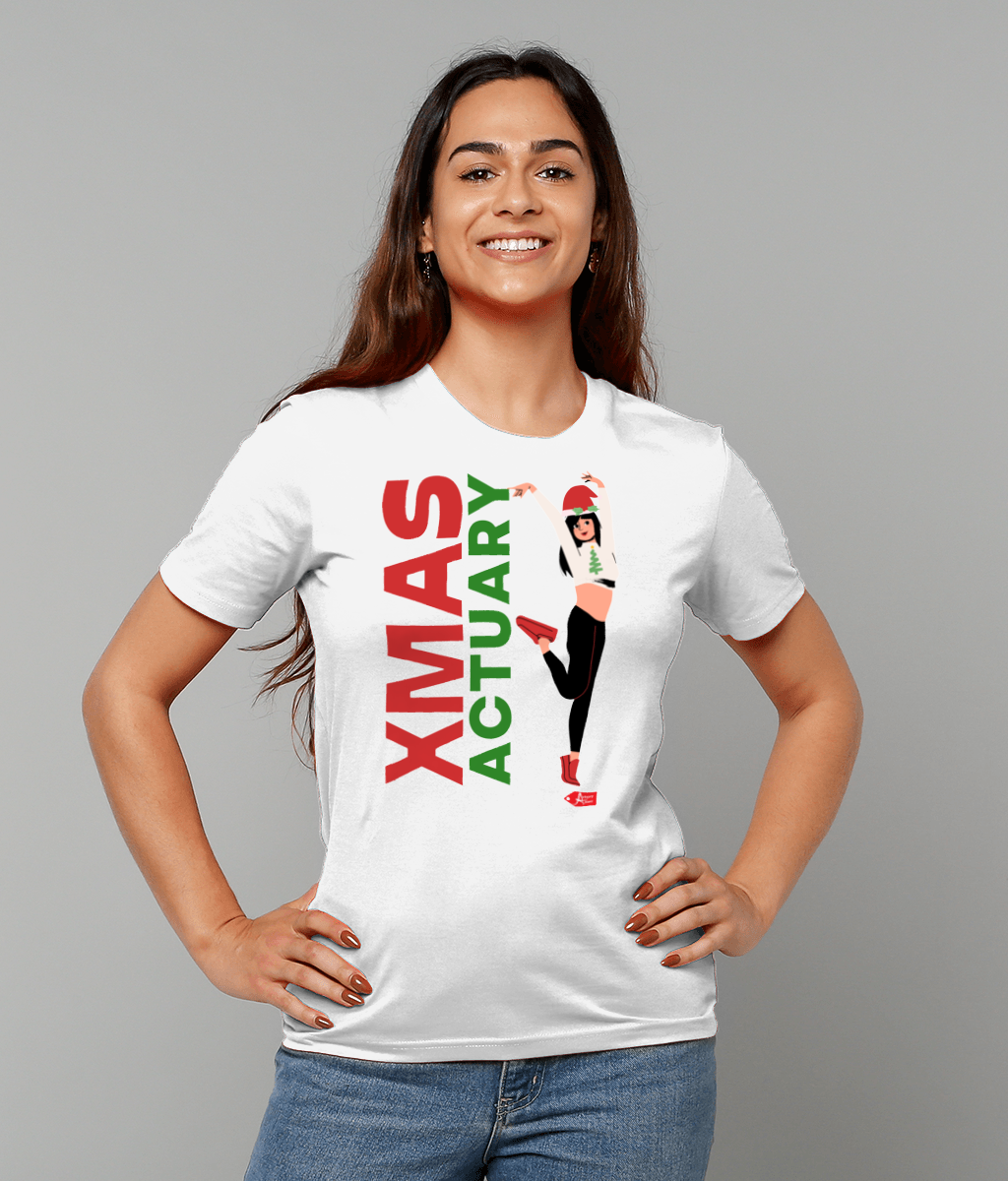 XMas Actuary Christmas Girl T-Shirt (Green and white variations)