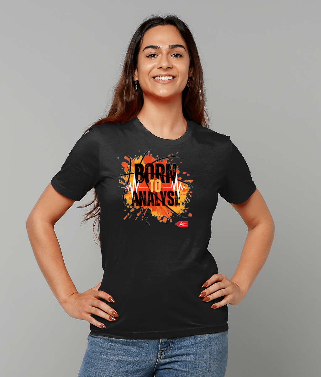 Black Orange Yellow Modern Born To Analyse T-Shirt