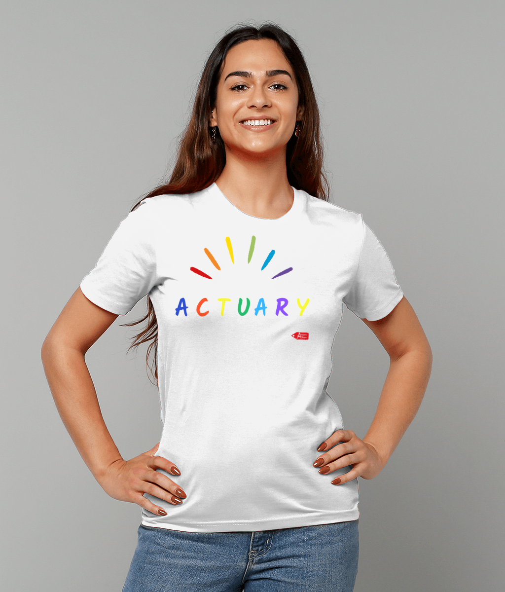 Actuary Colourful Vivid Pride Themed T-shirt (Black and White Variants)