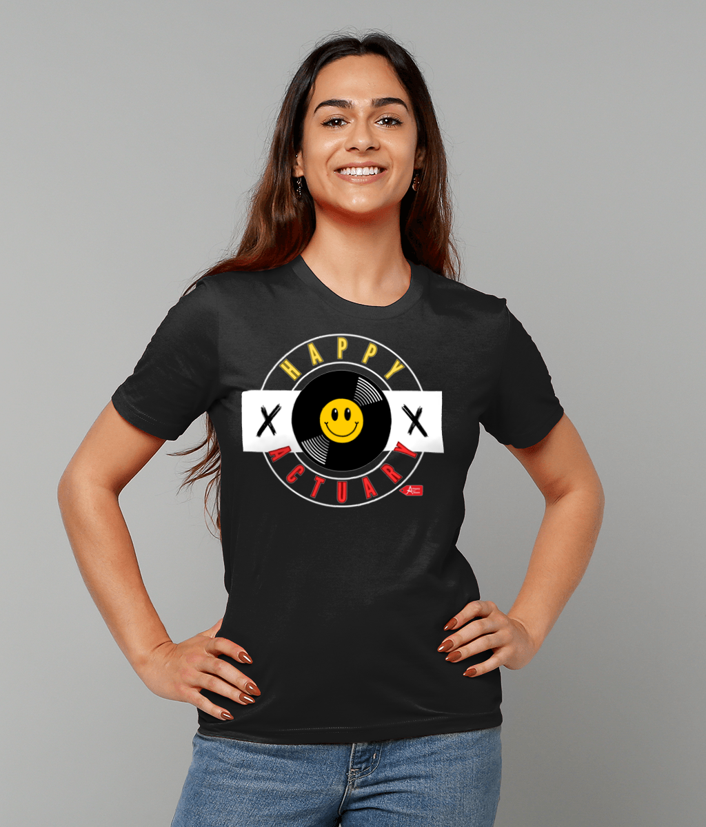 Happy Actuary Smile Black T-shirt