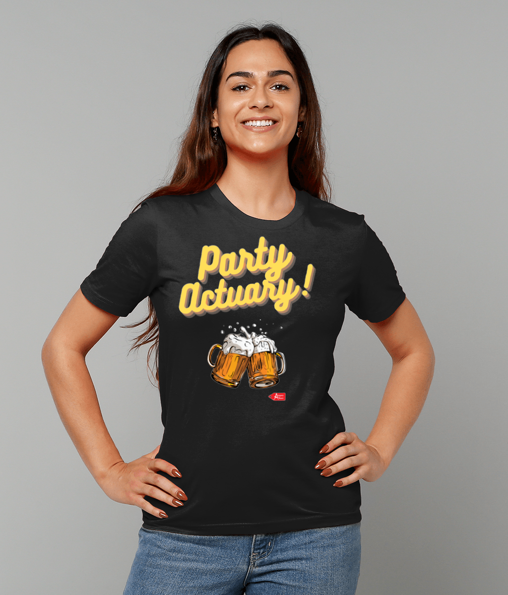 Party Actuary Beer Glasses T-Shirt (White and Black Variants)