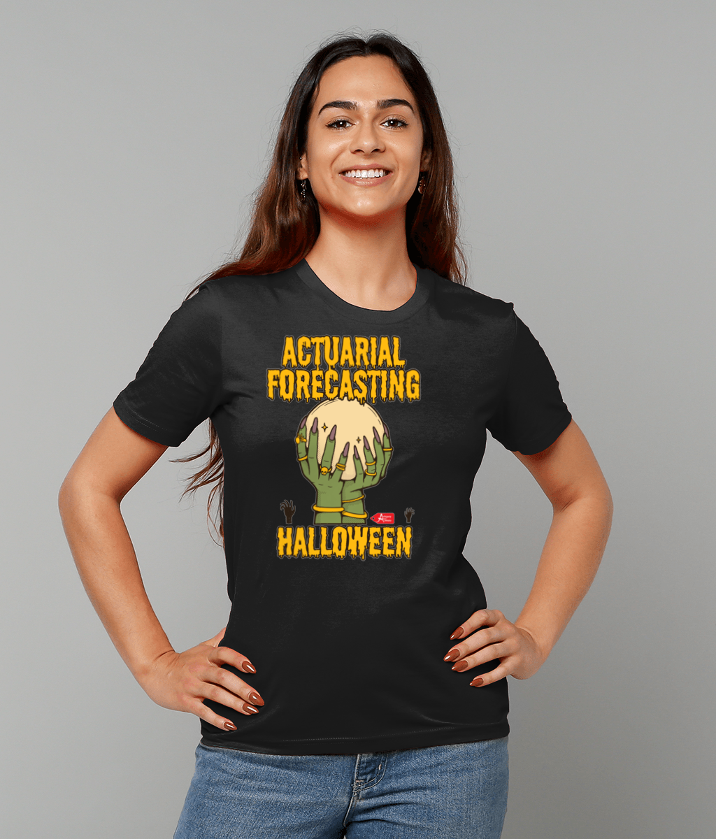 Actuarial Forecasting Halloween Witch Hands Crystal Ball T-Shirt