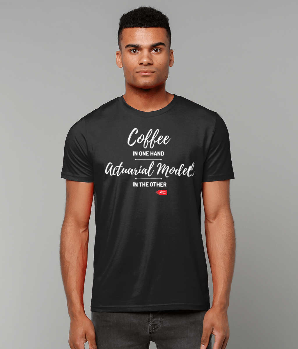 Coffee in One Hand, Actuarial Model in The Other T-Shirt