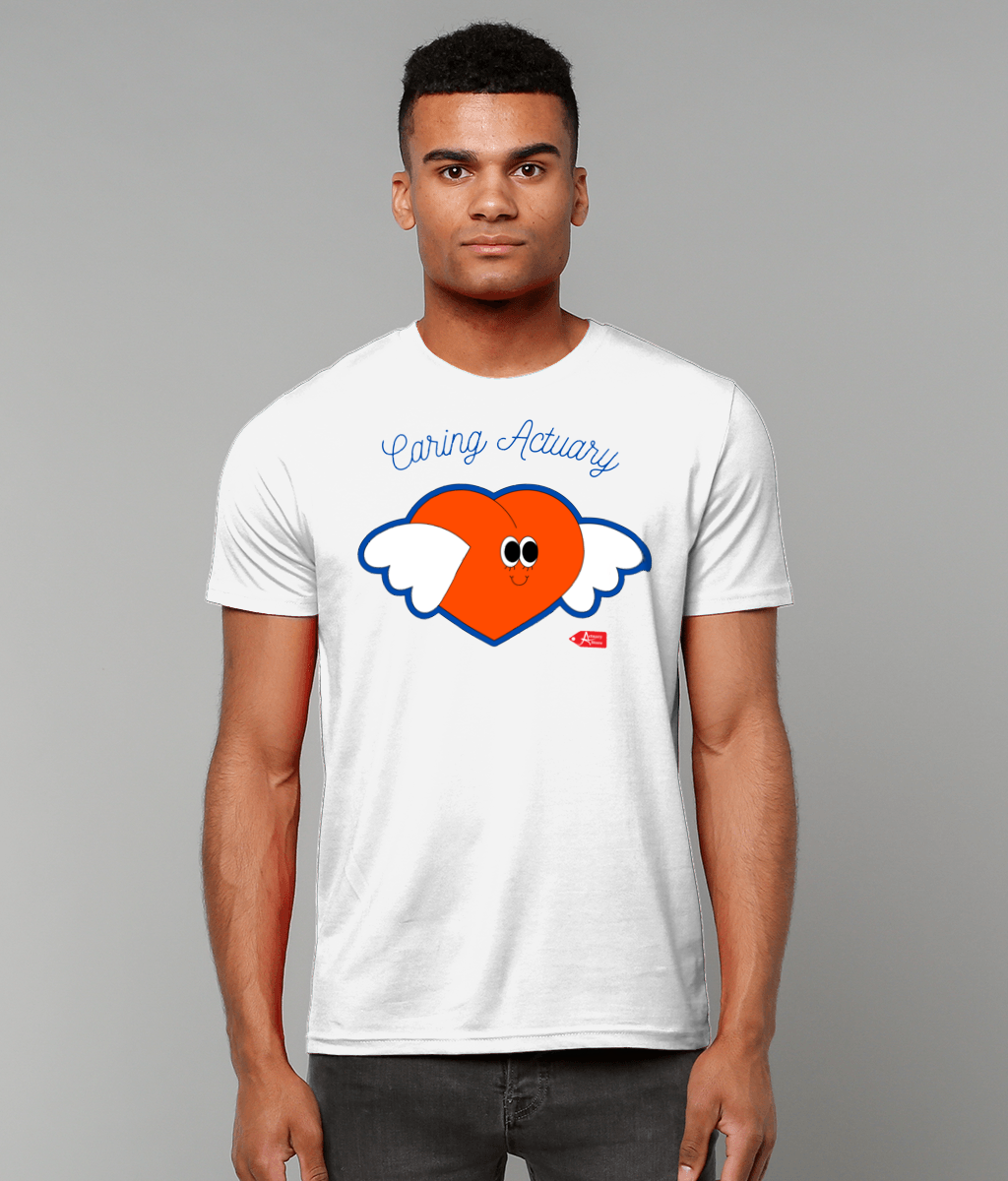 Caring Actuary Red and Blue Heart Love T-Shirt