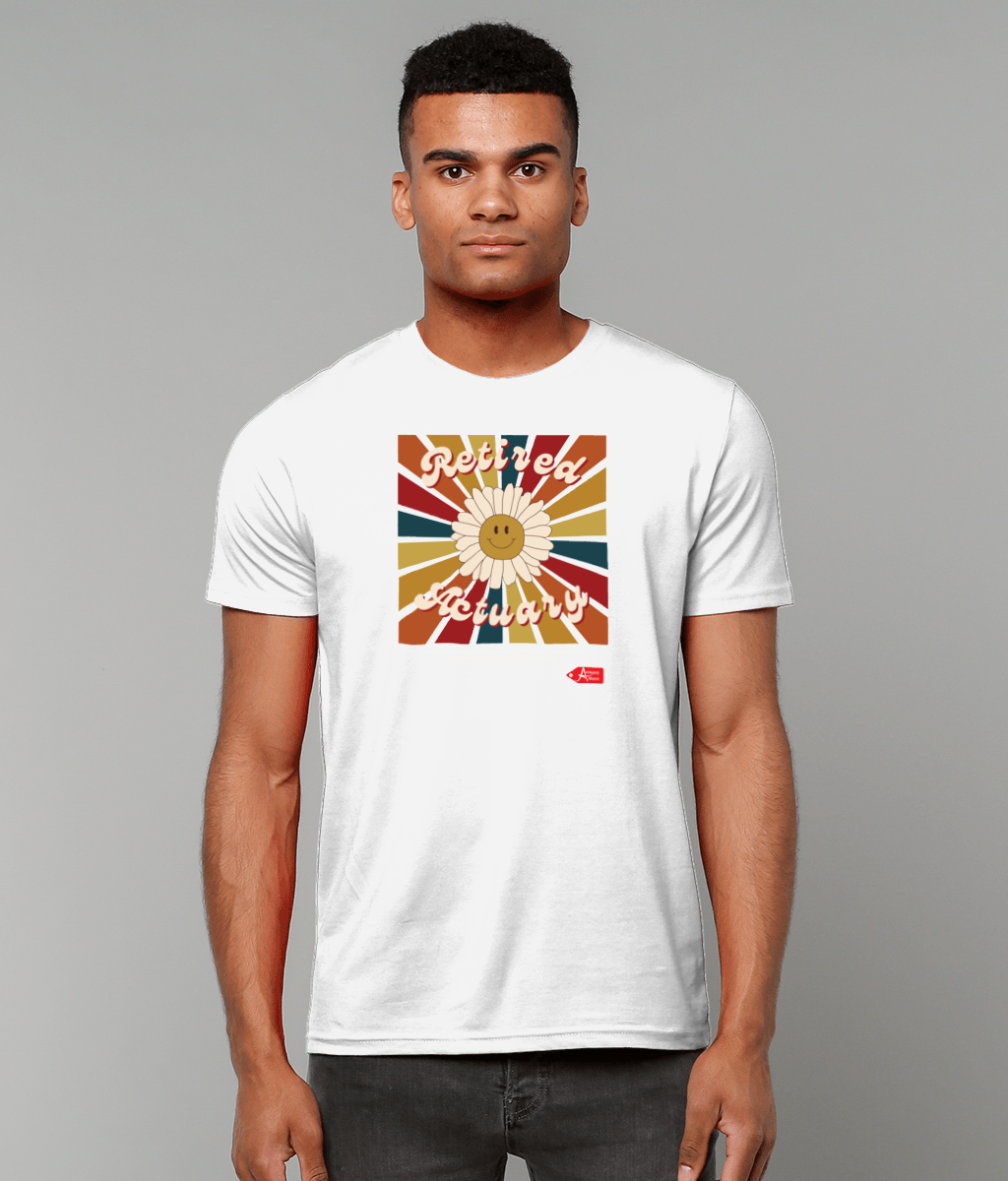 Retired Actuary Retro typography T-Shirt (White and Black Variants)