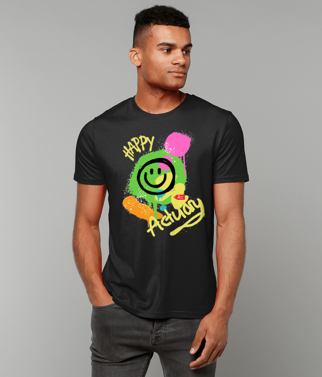 Graffiti Happy Actuary Black T-Shirt