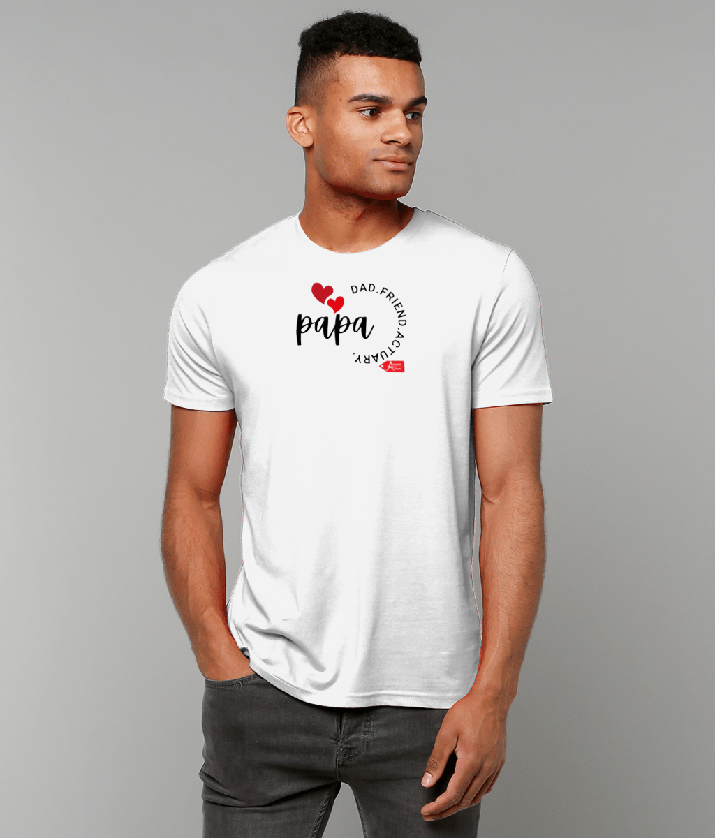 Papa Dad Friend Actuary White T-Shirt