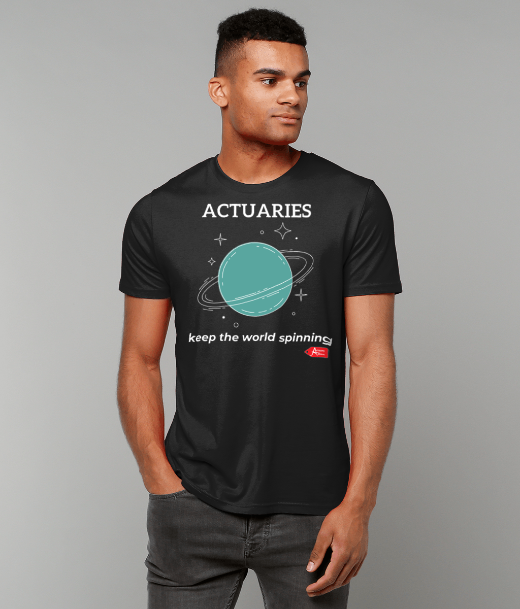 Actuaries Keep The World Spinning Black T-shirt