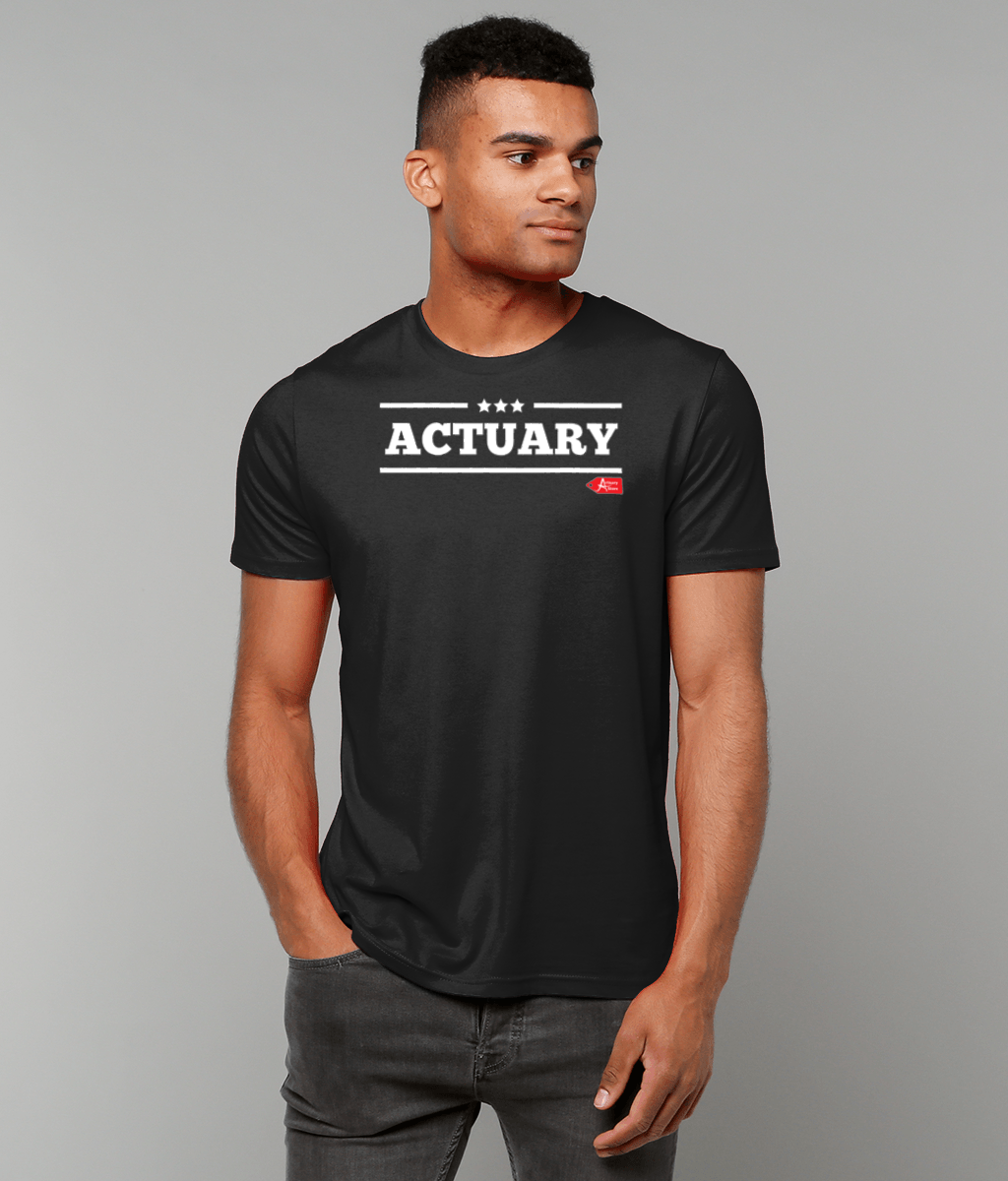Actuary Bold Star Military Black T-Shirt