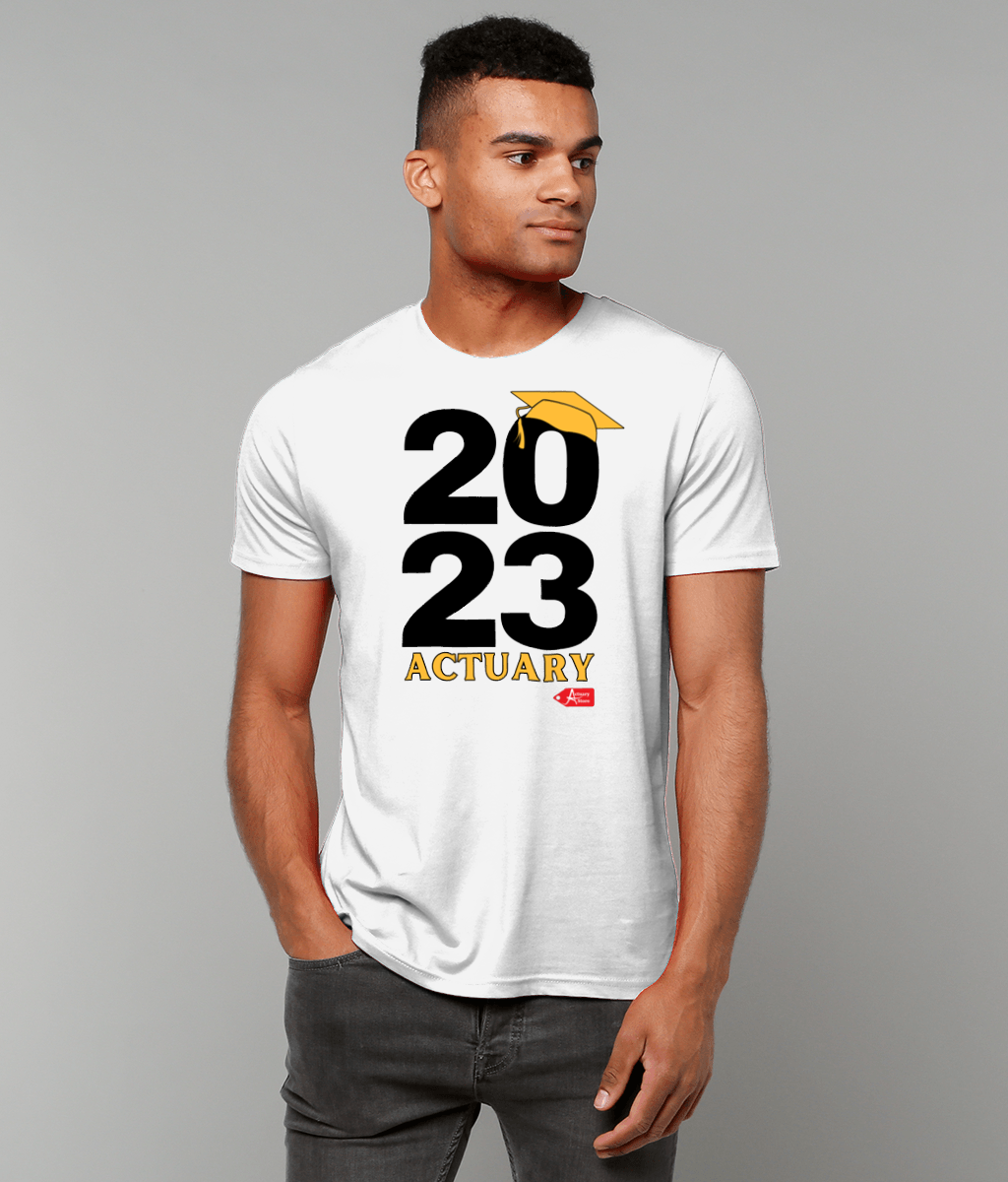 2023 Actuary Qualified White T-Shirt (Contact us to request for any other year)