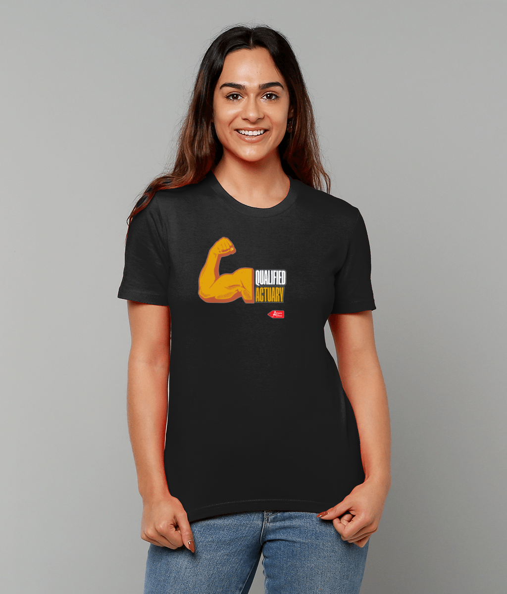 Qualified Actuary Arm Muscle T-Shirt (Black and White Variants)