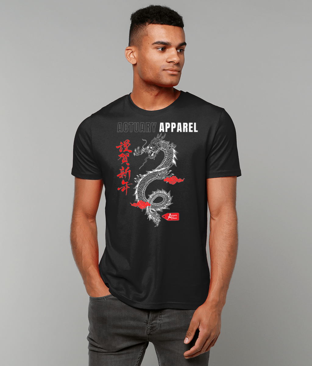 Actuary Apparel Black Red Dragon Streetwear Black T-Shirt