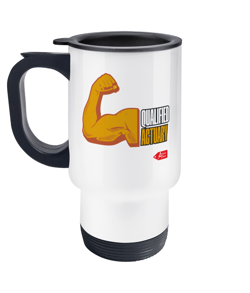 Qualified Actuary Arm Stainless Steel Travel Mug