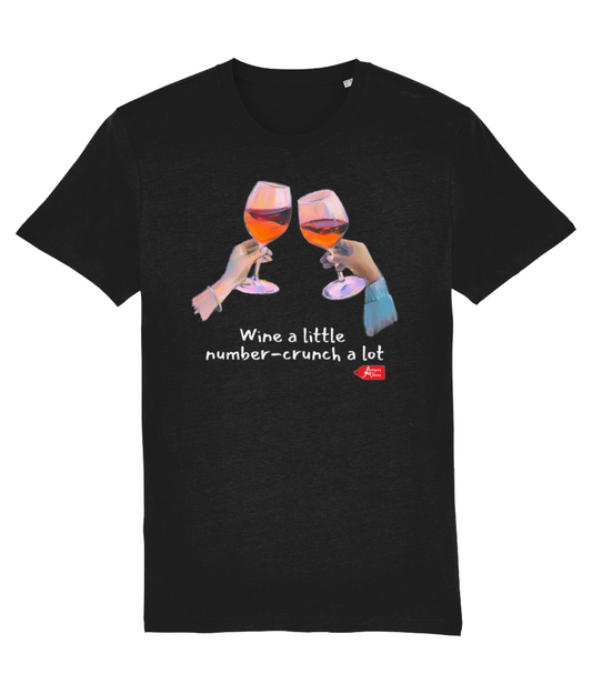 Wine A Little Number Crunch A Lot Black T-Shirt