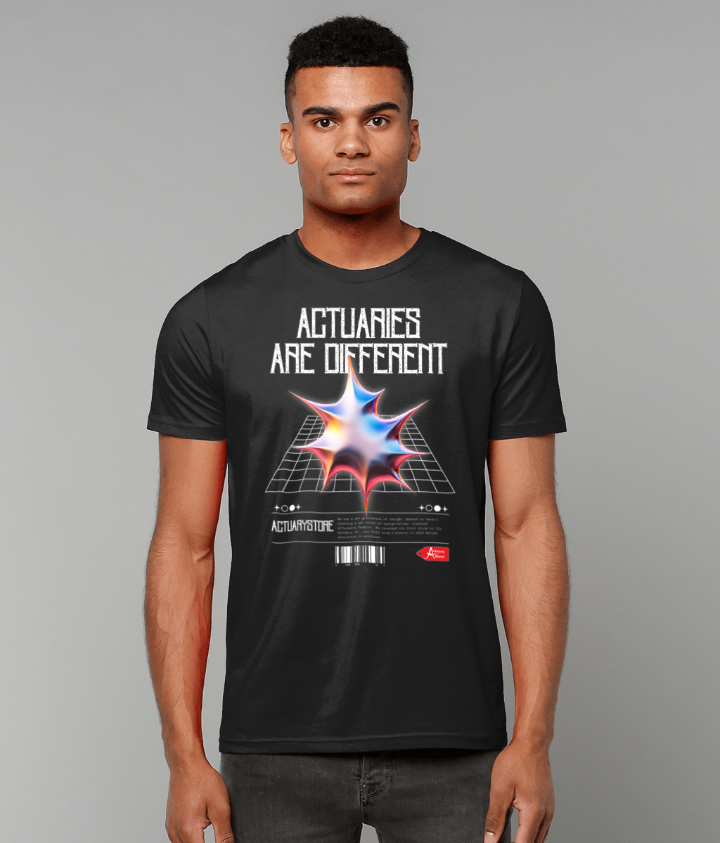 Actuaries Are Different Black Streetwear Aesthetic Quote 3D Chrome Black T-shirt