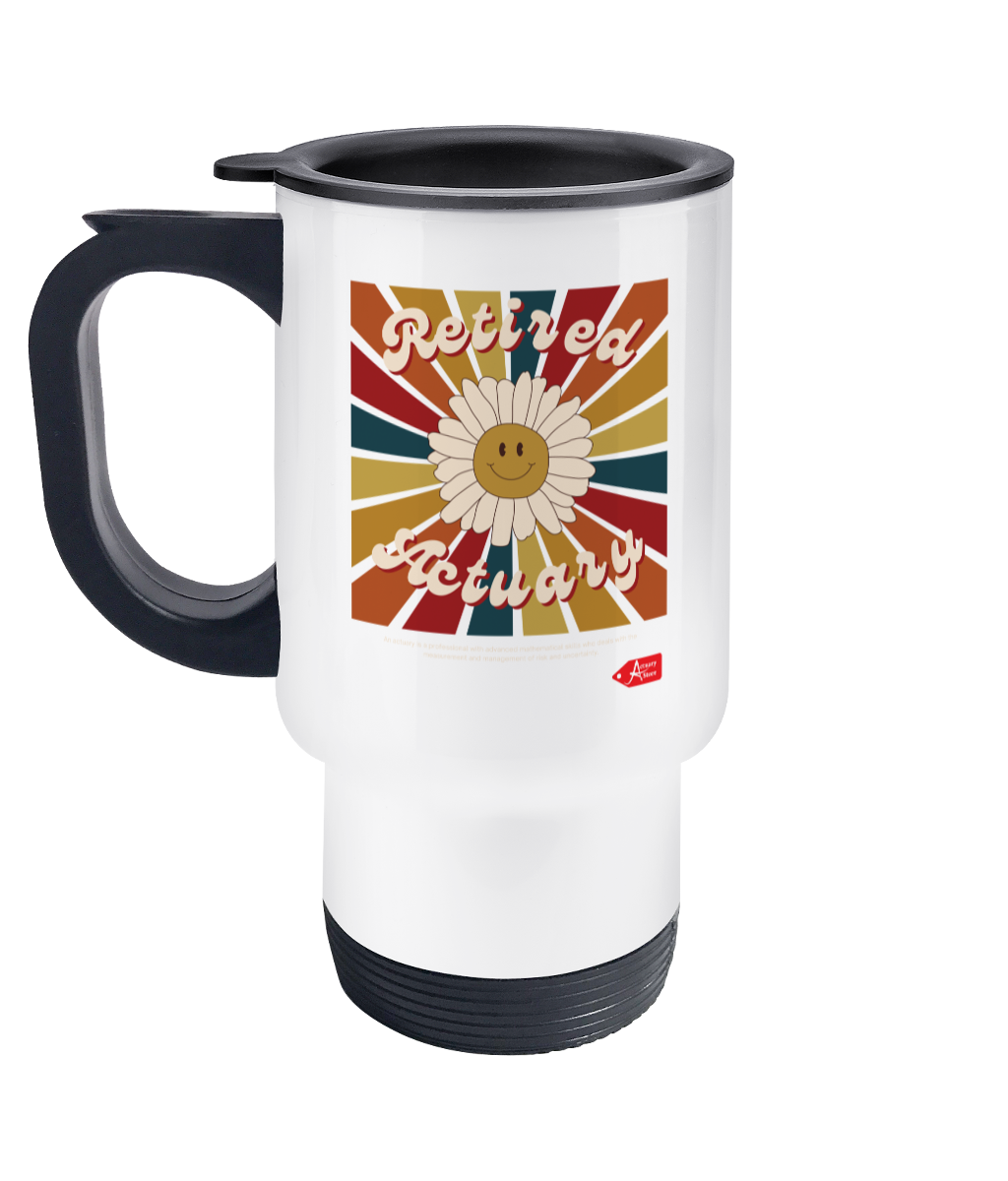 Retired Actuary Retro Typography Travel Mug