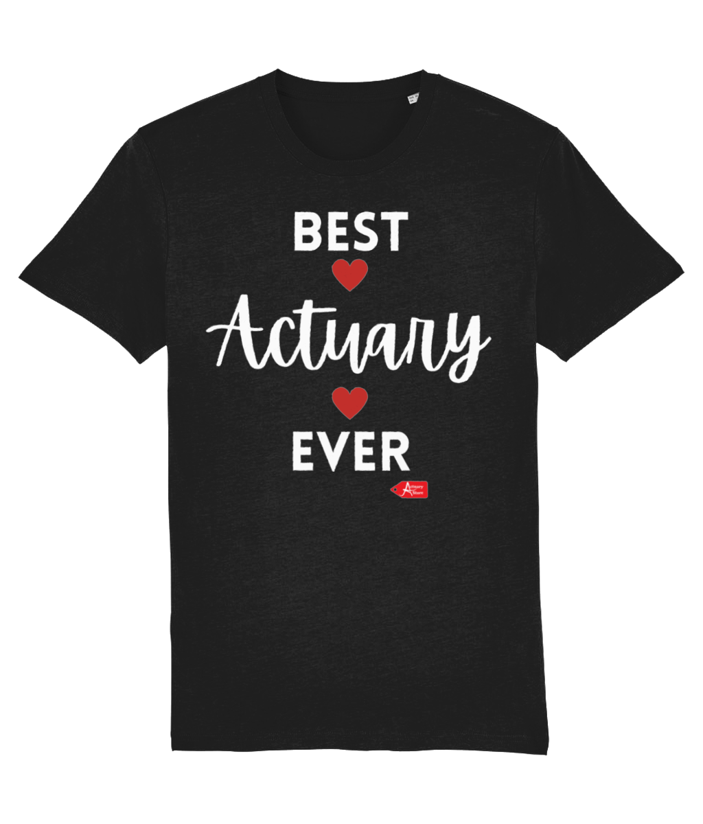 Best Actuary Ever Red Hearts T-shirt