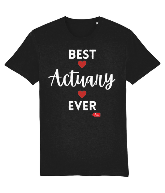 Best Actuary Ever Red Hearts T-shirt