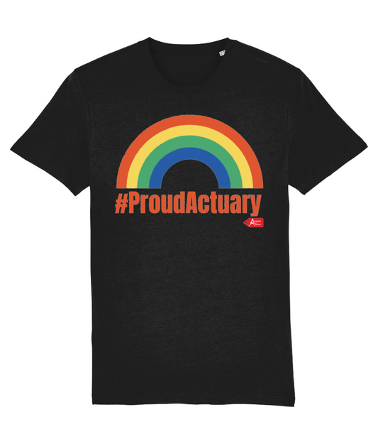 Rainbow Proud Actuary Any Colour T-Shirt(Black and White Variants)
