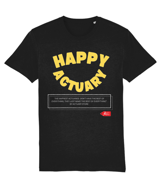 Happy Actuary Happiness Quote Black T-Shirt