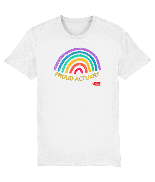 Proud Actuary Rainbow T-Shirt (Black and White Variants)