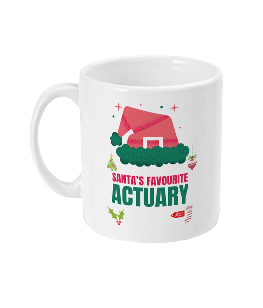 Santa's Favourite Actuary Christmas Santa Hat 11oz Mug