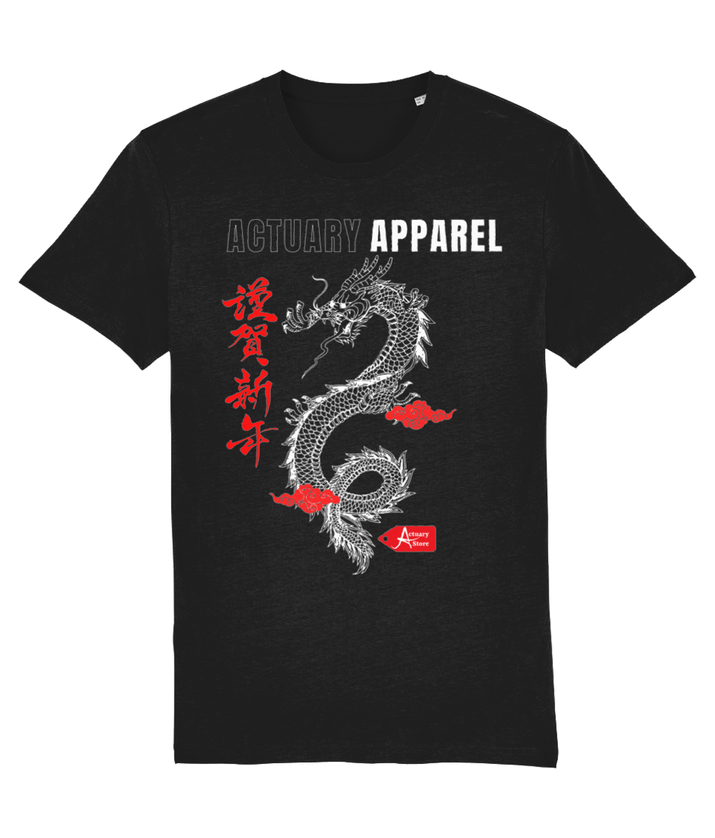 Actuary Apparel Black Red Dragon Streetwear Black T-Shirt