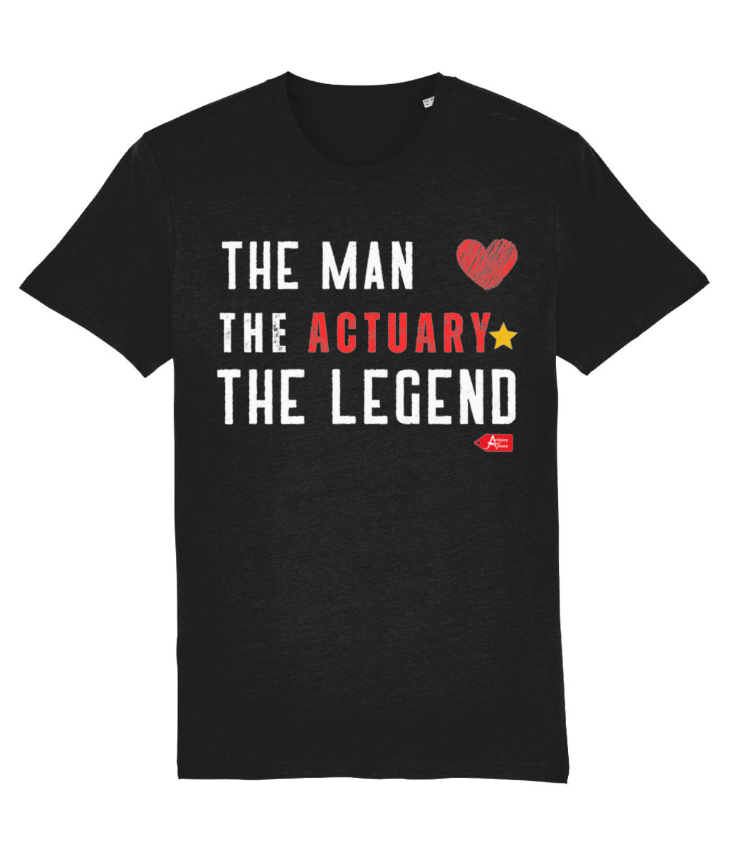 The Man The Actuary The Legend Heart Star T-Shirt