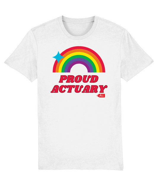 Proud Actuary Rainbow T-Shirt (Black and White Variants)