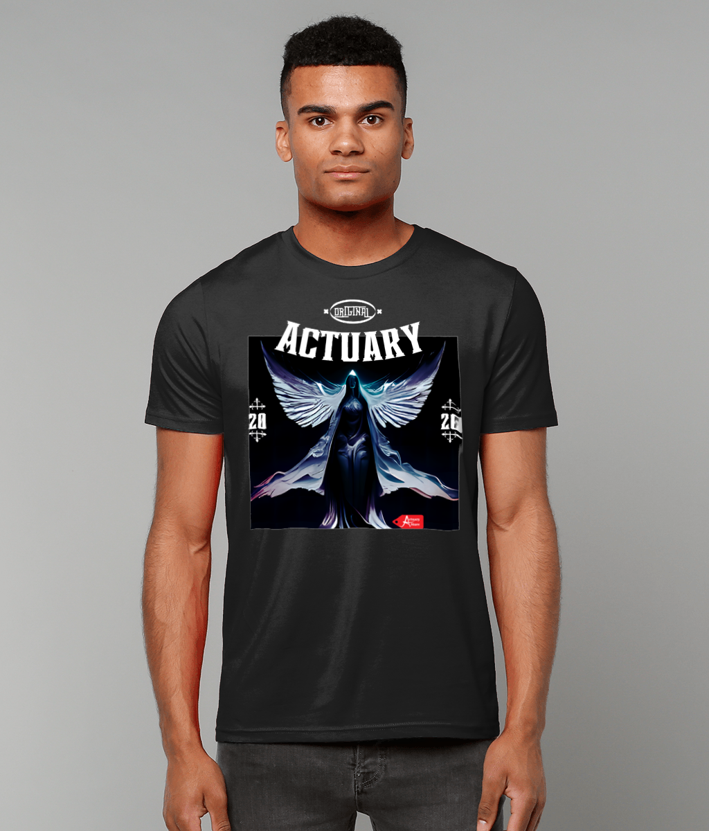 Actuary Black Minimalist Goth Black T-shirt