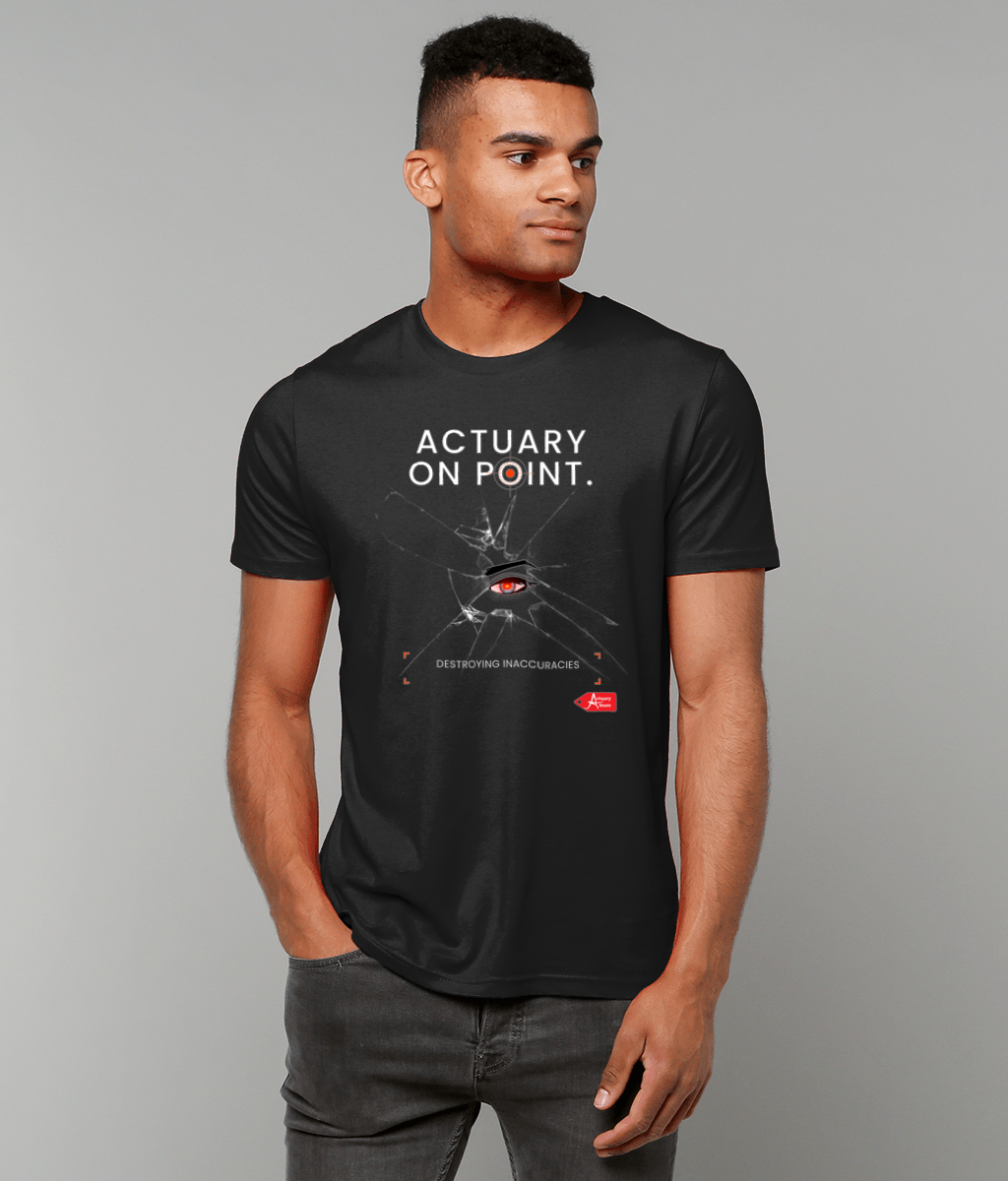 Actuary On Point Black White Red Modern On Point Destroying Inaccuracies Black T-Shirt