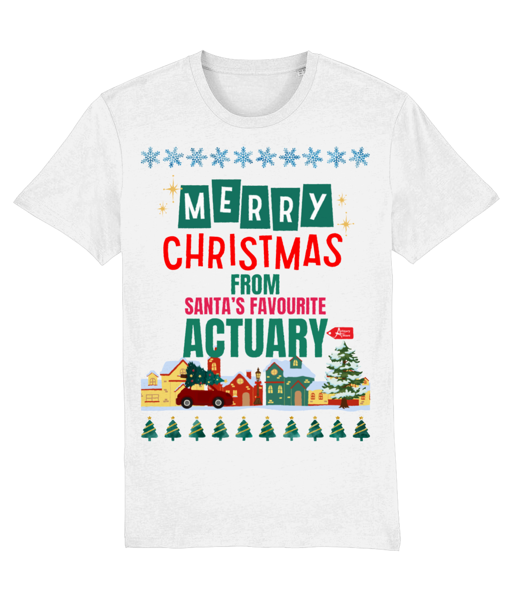 Santa's Favourite Actuary Christmas Illustrative Any T-Shirt