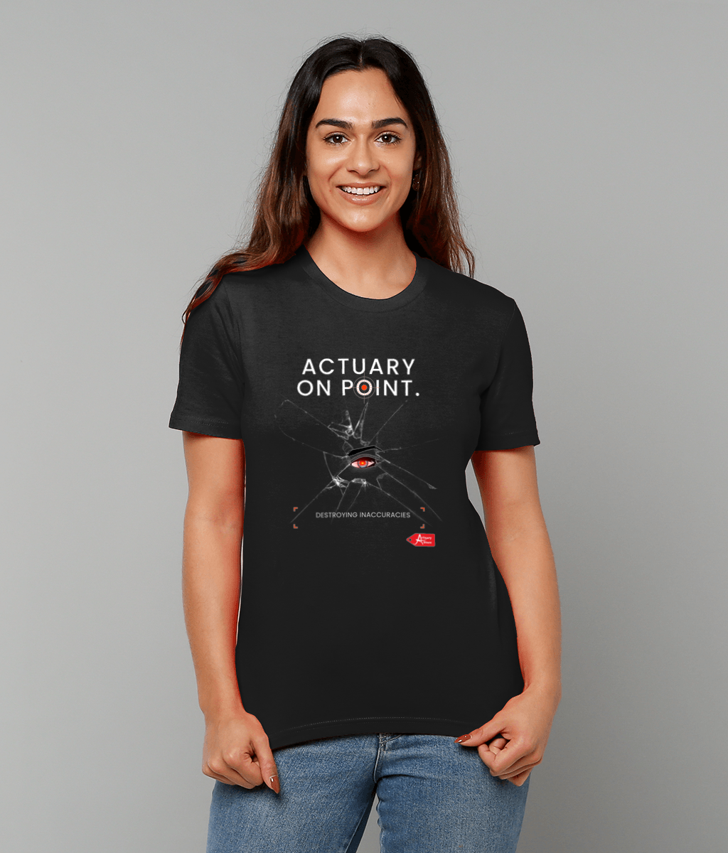 Actuary On Point Black White Red Modern On Point Destroying Inaccuracies Black T-Shirt