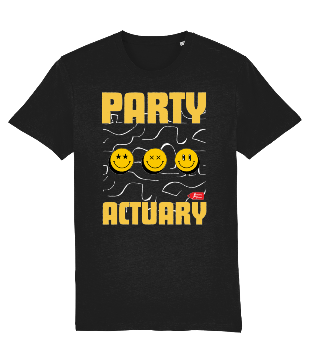 Party Actuary Smile Stickers Black T-Shirt