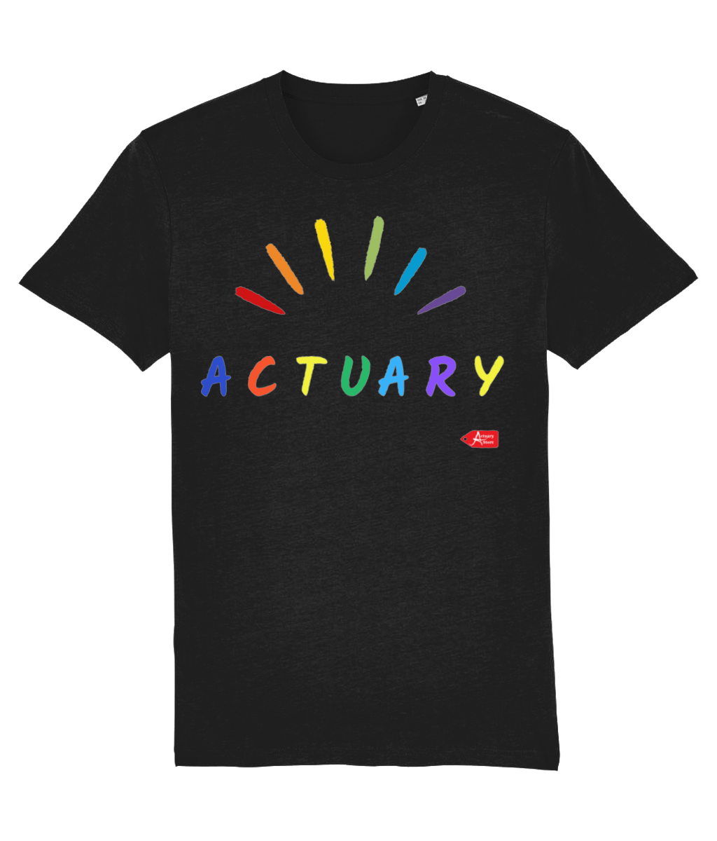 Actuary Colourful Vivid Pride Themed T-shirt (Black and White Variants)
