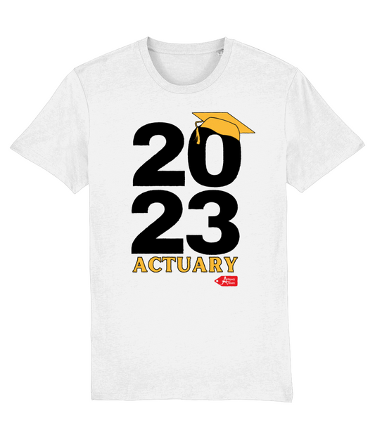 2023 Actuary Qualified White T-Shirt (Contact us to request for any other year)