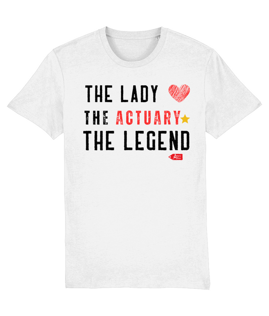The Lady The Actuary The Legend Heart Star T-Shirt