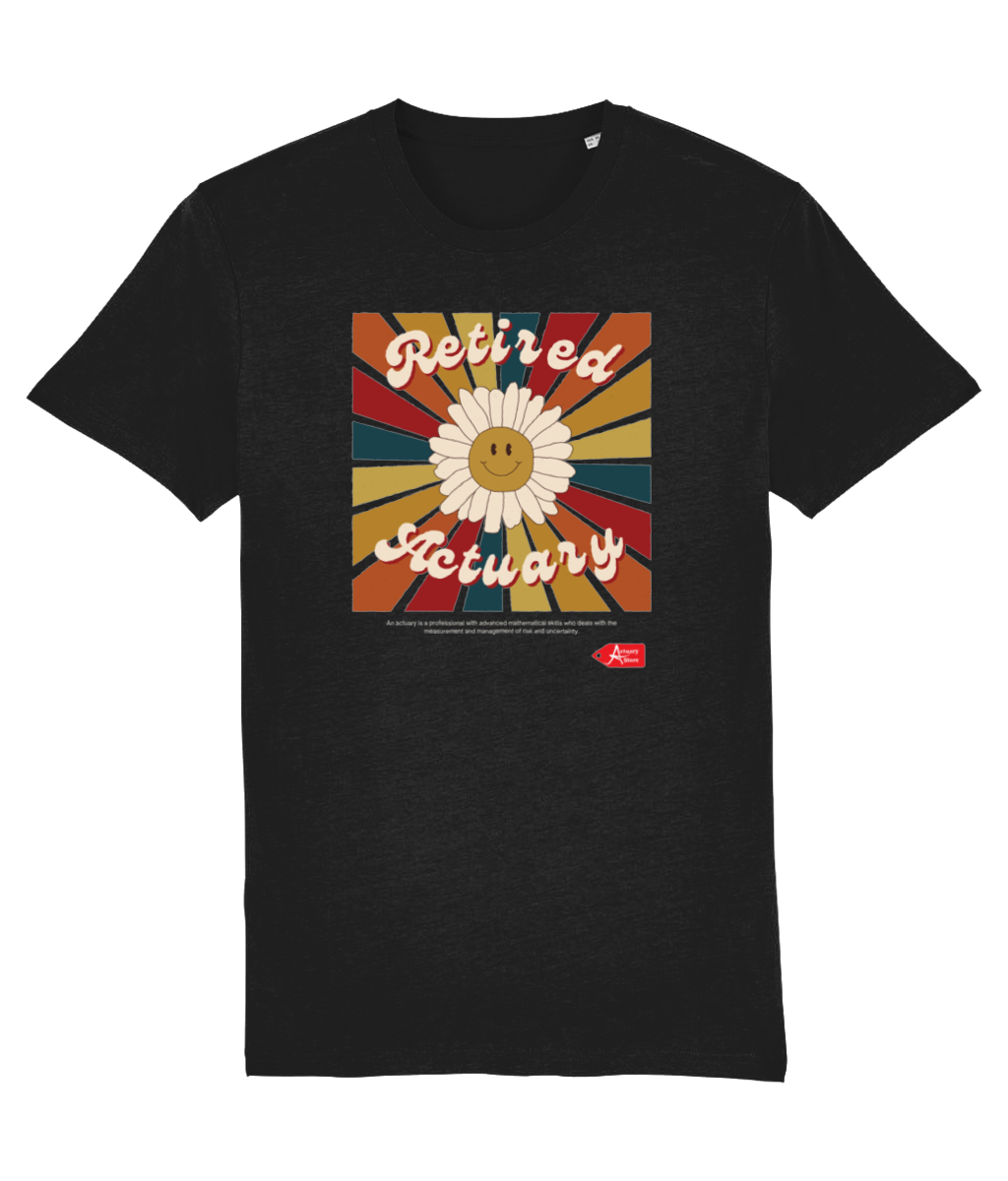 Retired Actuary Retro typography T-Shirt (White and Black Variants)
