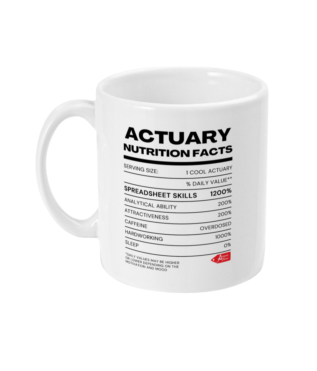 Actuary Nutrition Facts 11oz Mug