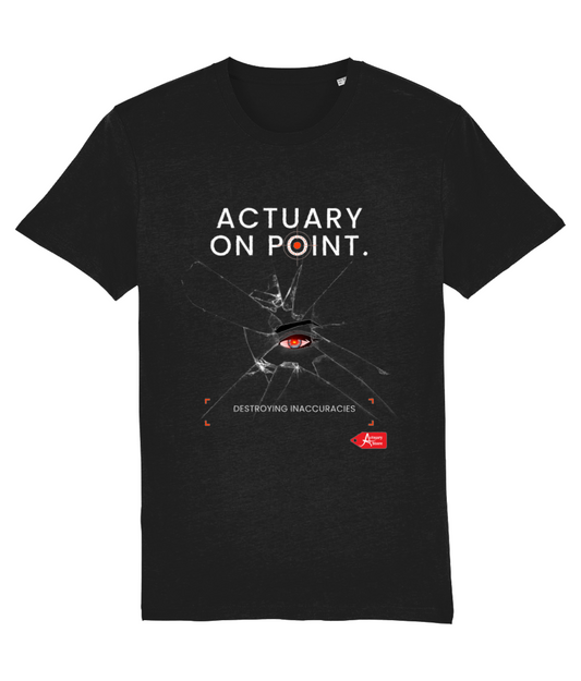 Actuary On Point Black White Red Modern On Point Destroying Inaccuracies Black T-Shirt