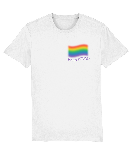 Minimalistic LGBT Rainbow flag Proud Actuary T-Shirt (Black and White Variants)